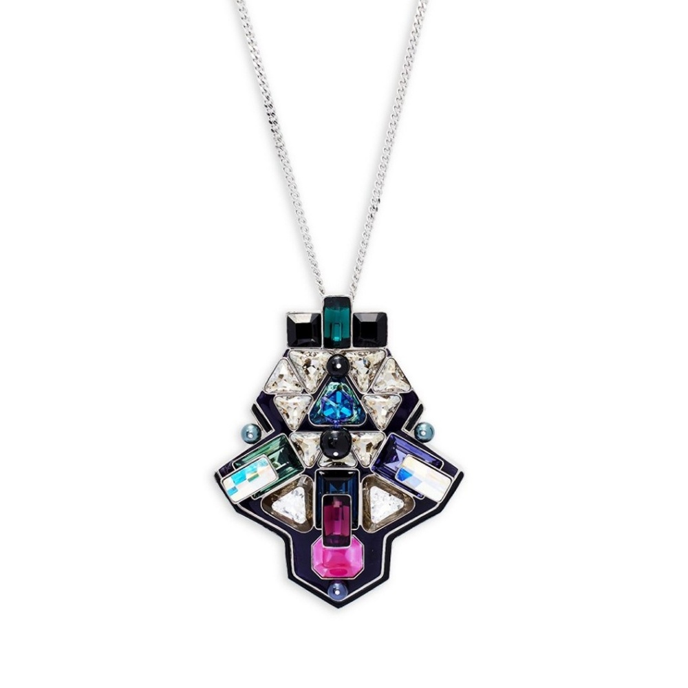NIB SWARVOSKI MultiColor Crystal Necklace 35”